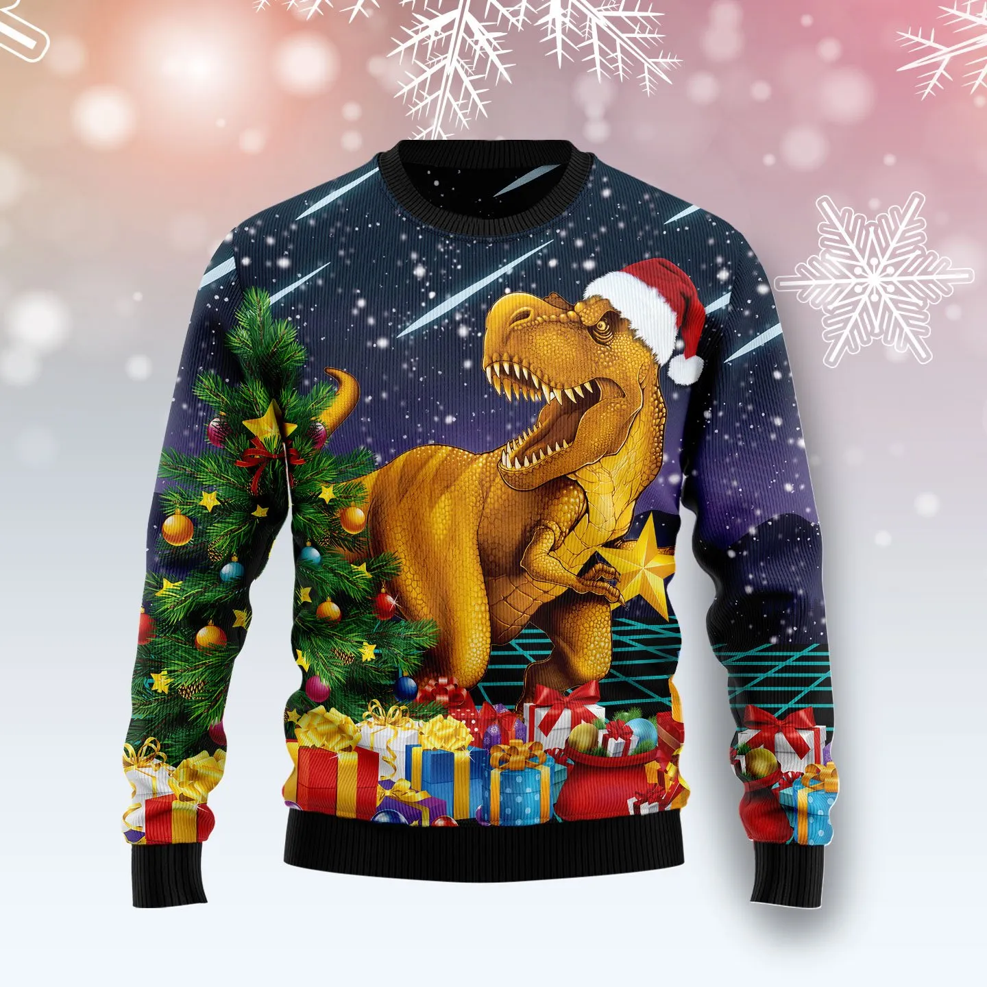 Christmas Ugly Sweater Merry T Rex Christmas Funny Unisex Sweater Gift