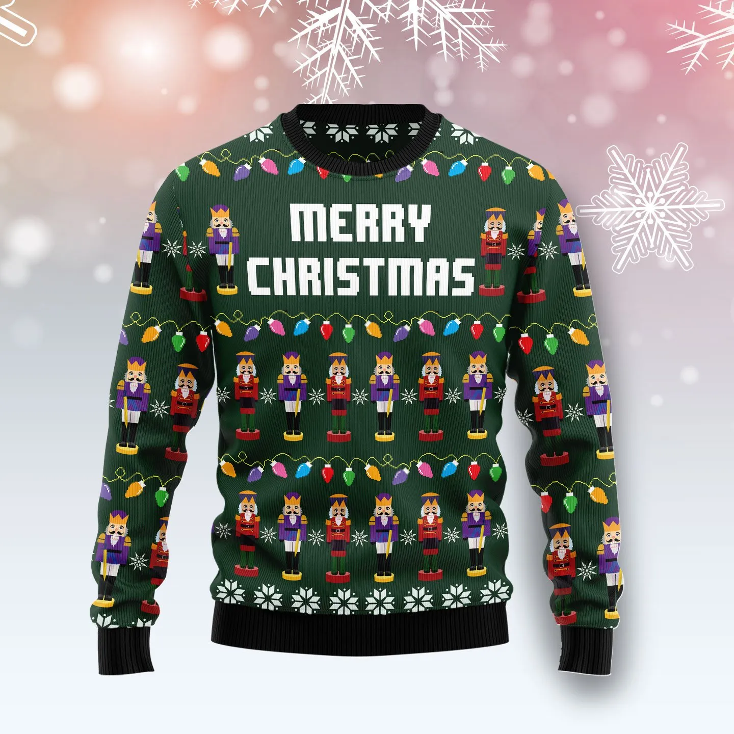 Christmas Ugly Sweater Merry Xmas Nutcracker Funny Unisex Sweater Gift