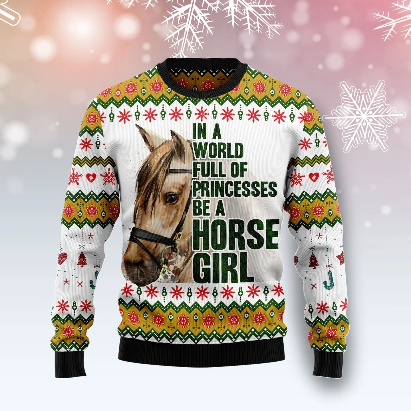 Christmas Ugly Sweater Princesses World Horse Girl Funny Unisex Sweater Gift