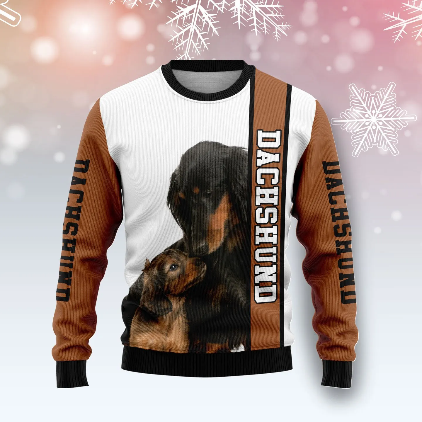 Christmas Ugly Sweater Rescued Dachshund Funny Unisex Sweater Gift