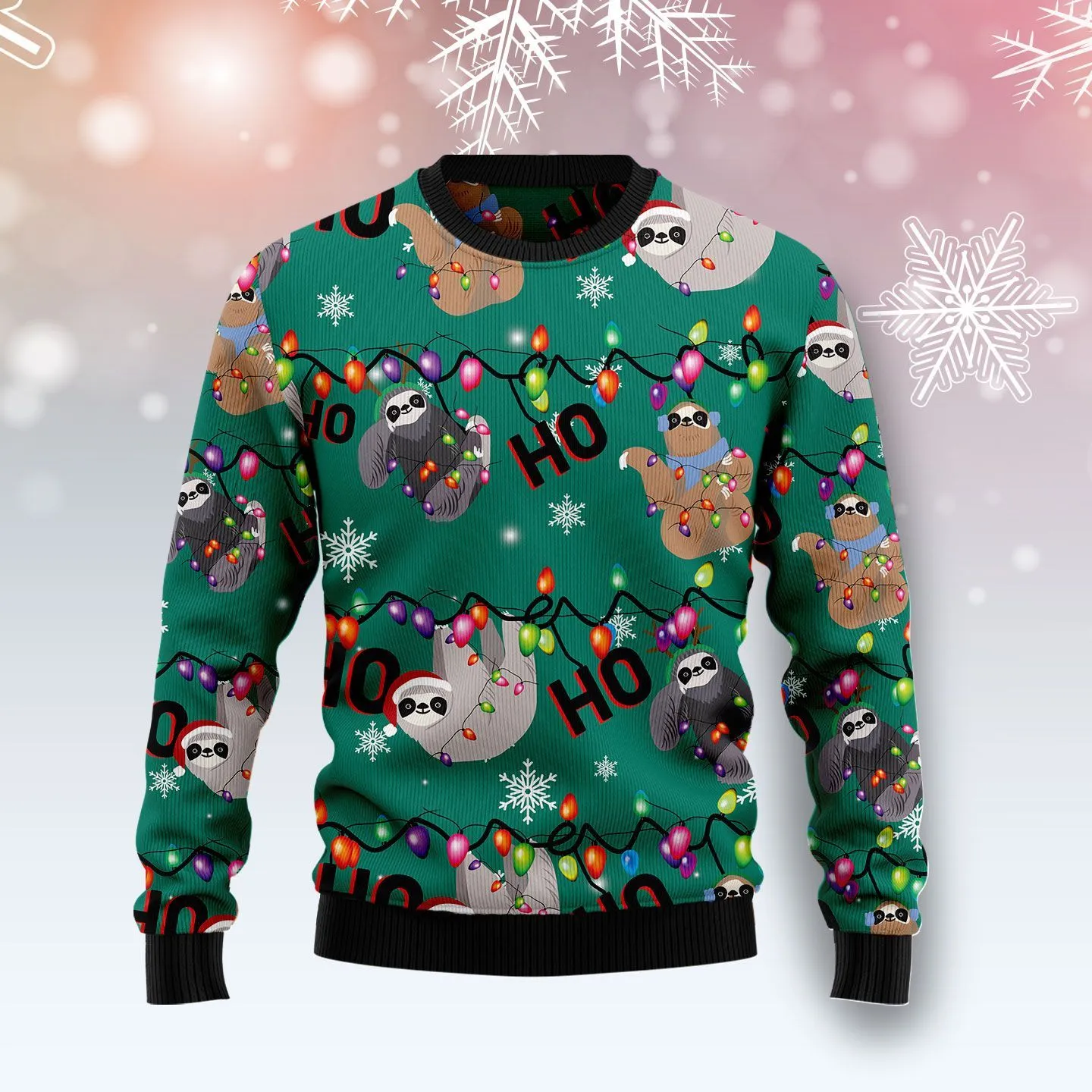 Christmas Ugly Sweater Sloth Hohoho Funny Unisex Sweater Gift