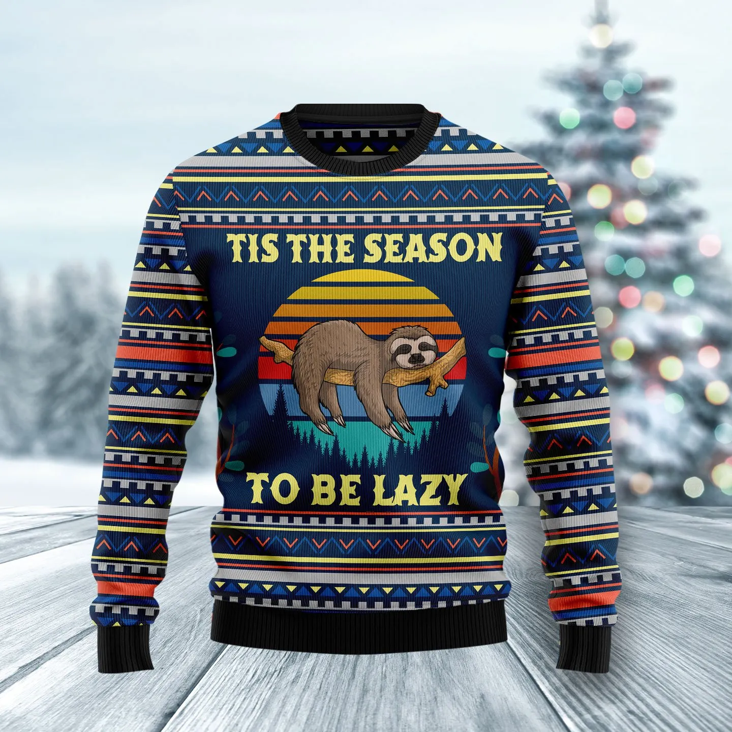 Christmas Ugly Sweater Sloth Tis The Season Funny Unisex Sweater Gift