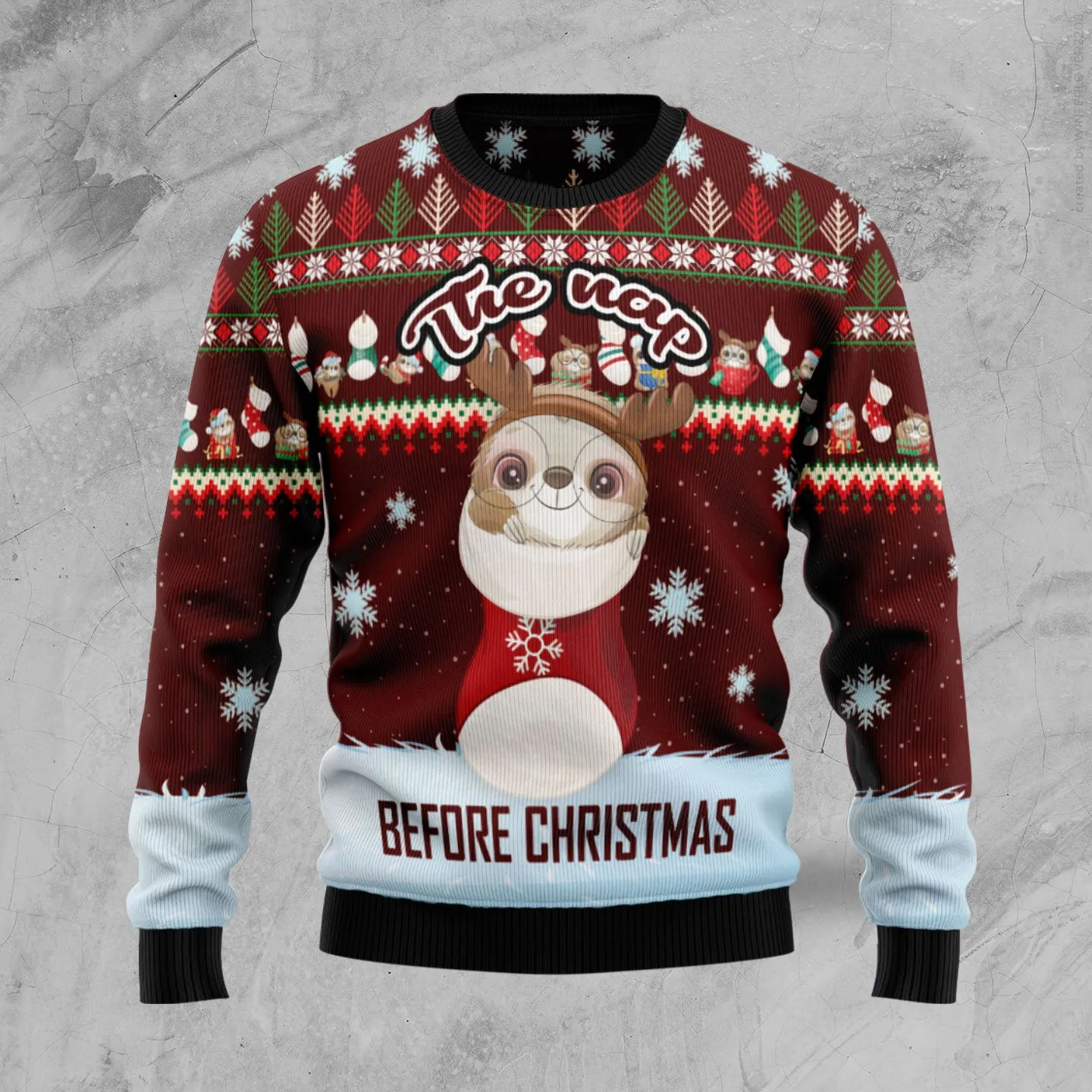 Christmas Ugly Sweater The Nap Before Christmas Sloth Funny Unisex Sweater Gift
