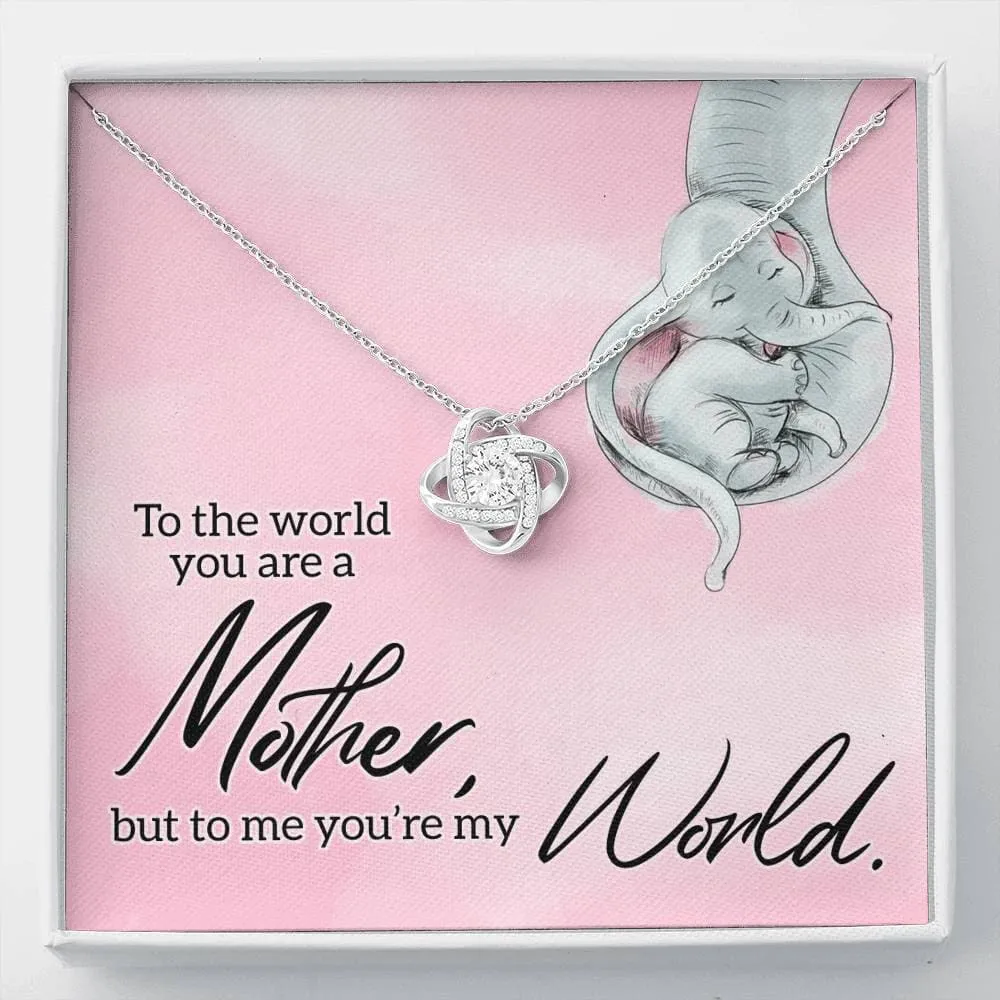 Personalized Necklace Gift For Mom Love Knot Necklace With Message Card And Box