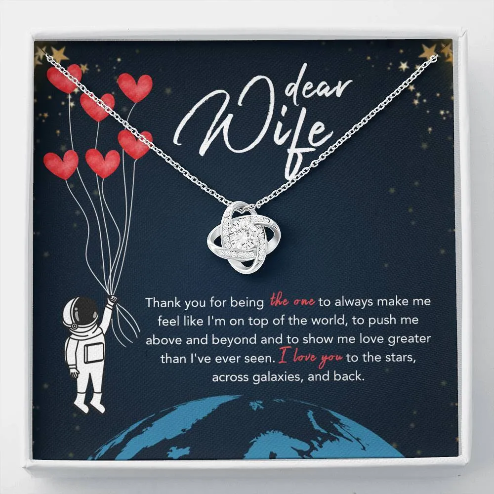 Personalized Necklace Gift For Wife Love Knot Necklace With Message Card And Box