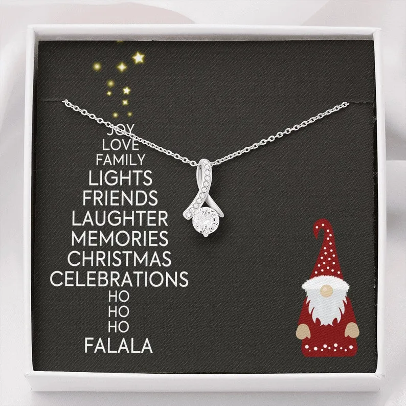 Personalize Necklace Christmas Gift Family Friends Alluring Beauty Necklace With Message Card And Box