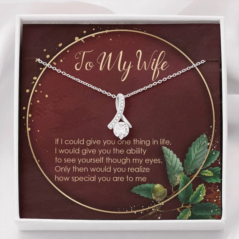 Personalize Necklace Christmas Gift For Wife Alluring Beauty Necklace With Message Card And Box