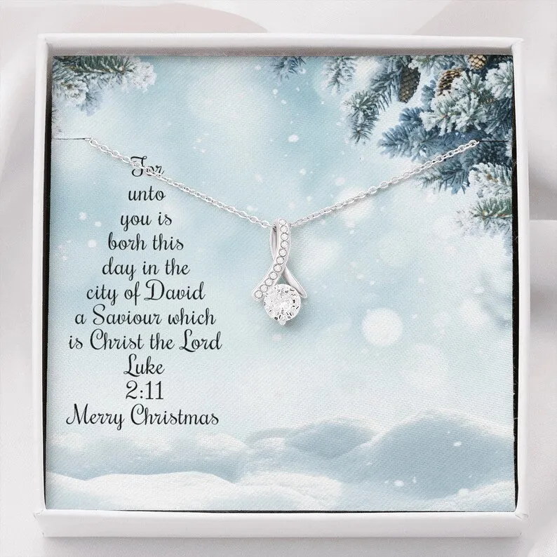 Personalized Necklace Christmas Bible Gift Alluring Beauty Necklace With Message Card And Box