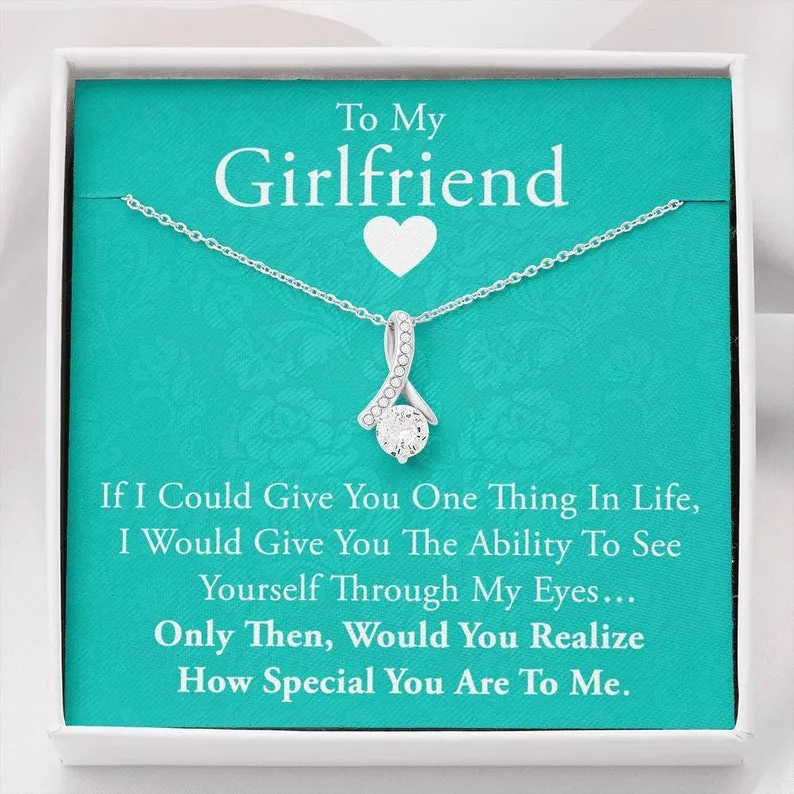 Personalized Necklace Gift For Girlfriend Love Knot Necklace With Message Card And Box