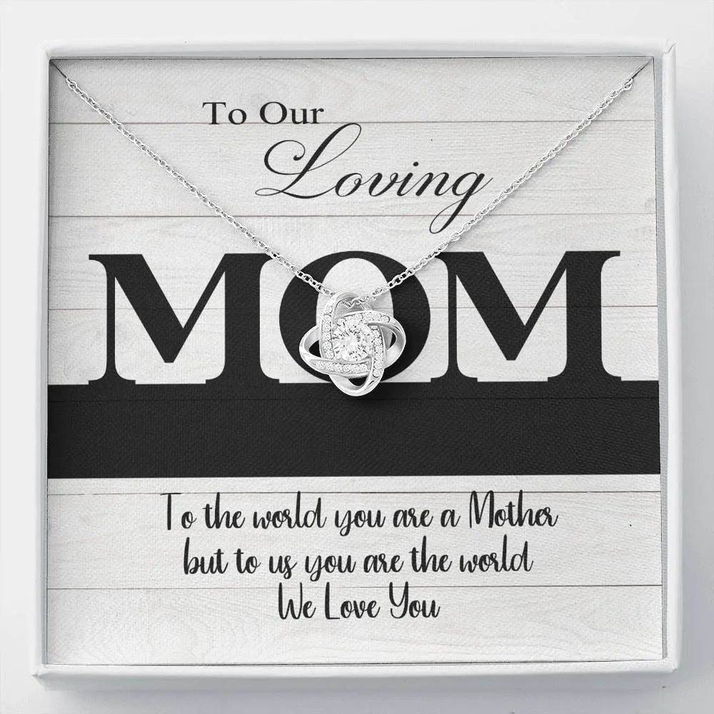 Personalized Necklace Gift For Loving Mom Love Knot Necklace With Message Card And Box