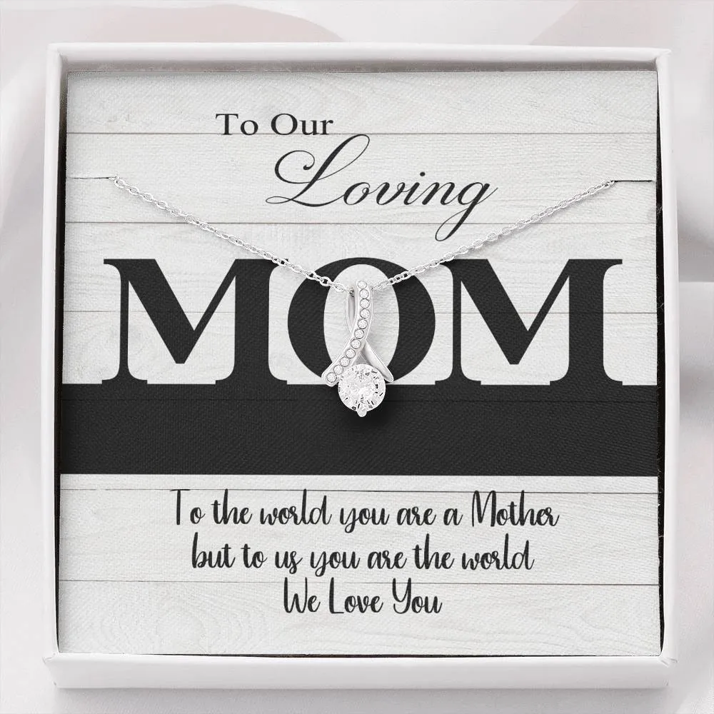 Personalized Necklace Gift For Loving Mom We Love You Alluring Beauty Necklace Message Card And Box