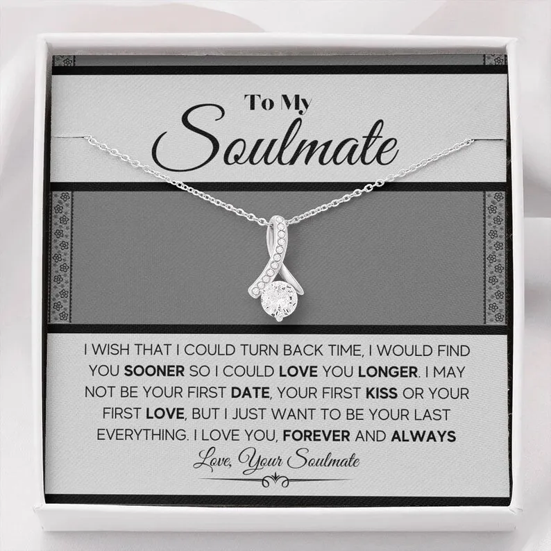 Personalized Necklace Gift For Soulmate Alluring Beauty Necklace With Message Card And Box