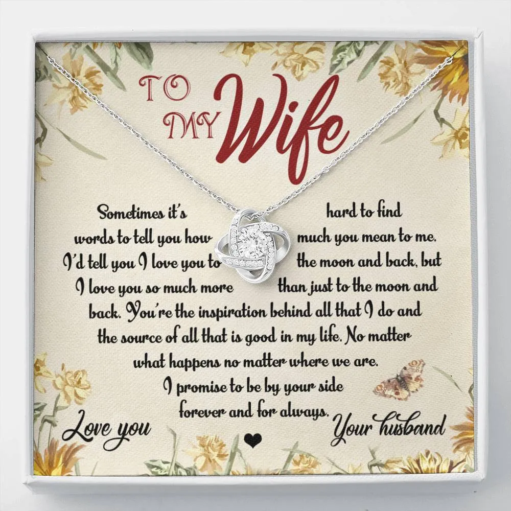 Personalized Necklace Gift For Wife From Husband Love Knot Necklace With Message Card And Box