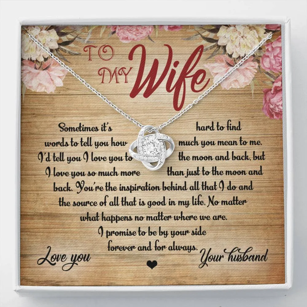 Personalized Necklace Gift For Wife Love Knot Necklace With Message Card And Box