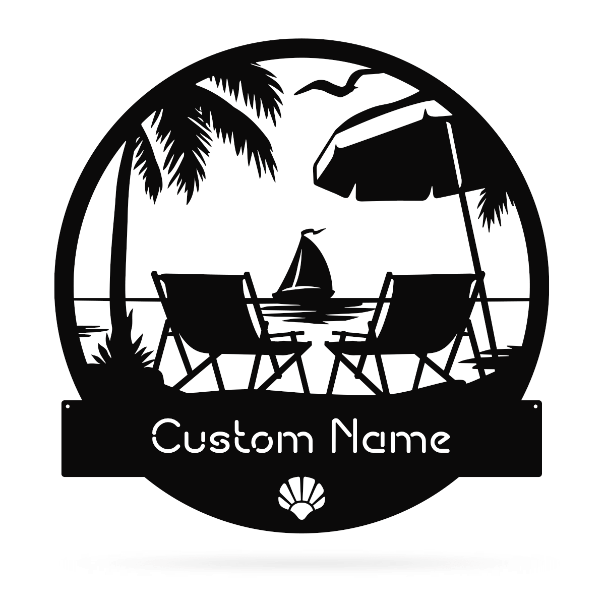 Palm Beach Monogram Metal Sign Wall Art For Home Decoration 8x8 10x10 12x12 14x14 18x18 24x24 Inches