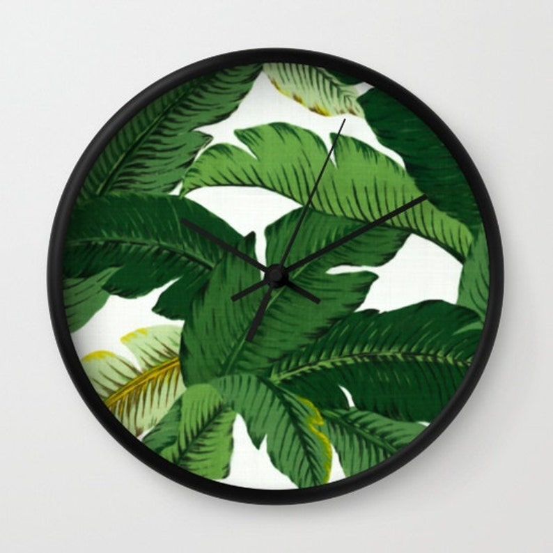 Palm Leaf Wall Clock Gift For Home Decoration 12 X 12 Inches
