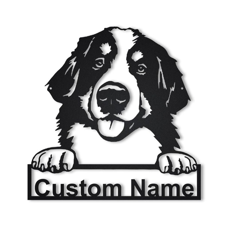 Personalized Bernese Mountain Dog Metal Sign Wall Art For Home Decoration 8x8 12x12 14x14 18x18 24x24 Inches