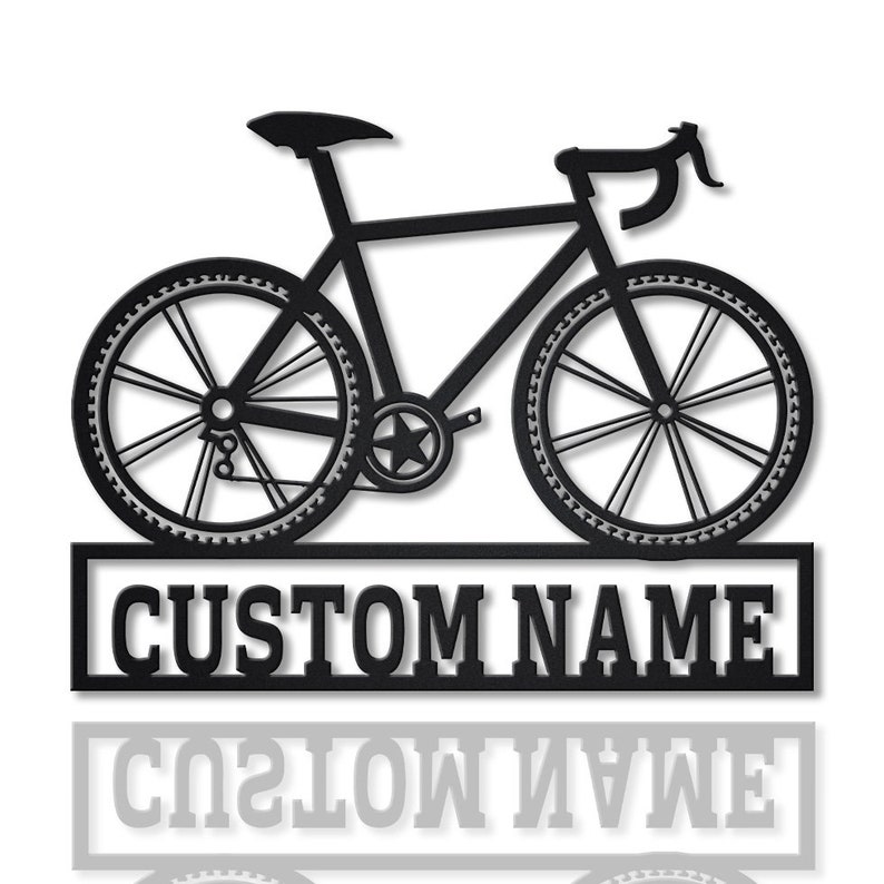 Personalized Bicycle Sport Monogram Metal Sign Wall Art For Home Decoration 8x8 12x12 14x14 18x18 24x24 Inches