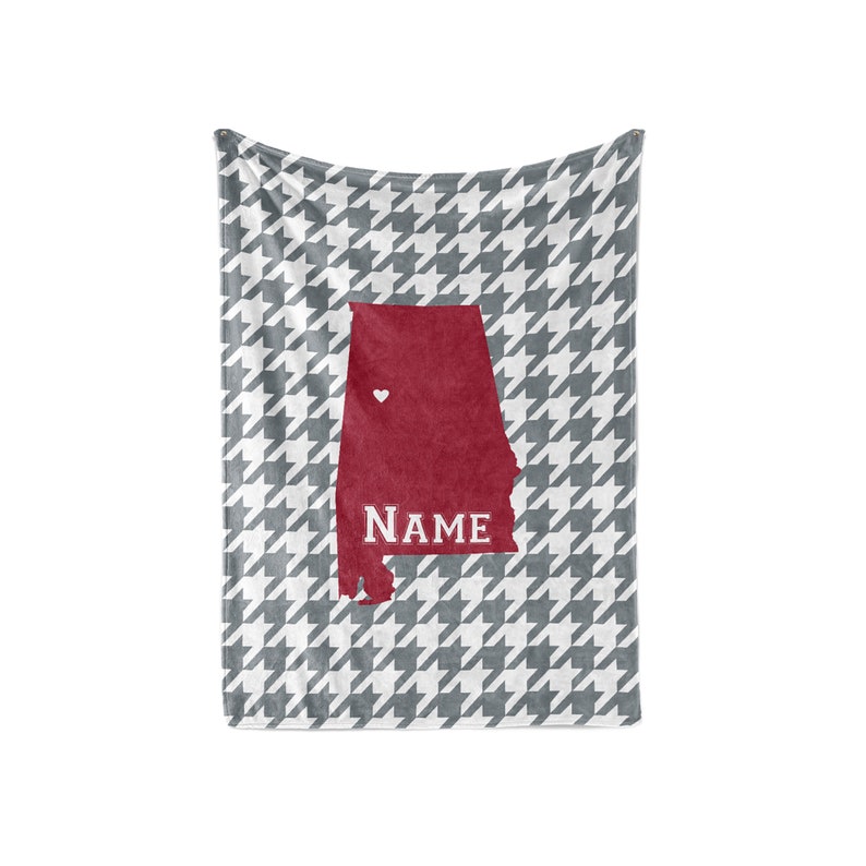 Personalized Blanket Alabama Map Fleece Blankets Quilt Bedding State Pride Collection