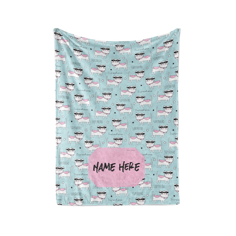 Personalized Blanket Cat Hero Fleece Blankets Quilt Bedding For Cat Lovers And Kids