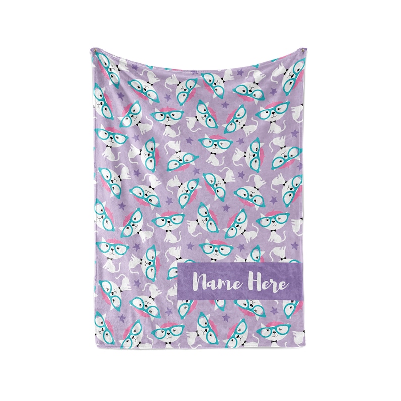 Personalized Blanket Cat Pattern For Kids Fleece Blankets Quilt Bedding For Cat Lovers And Kids