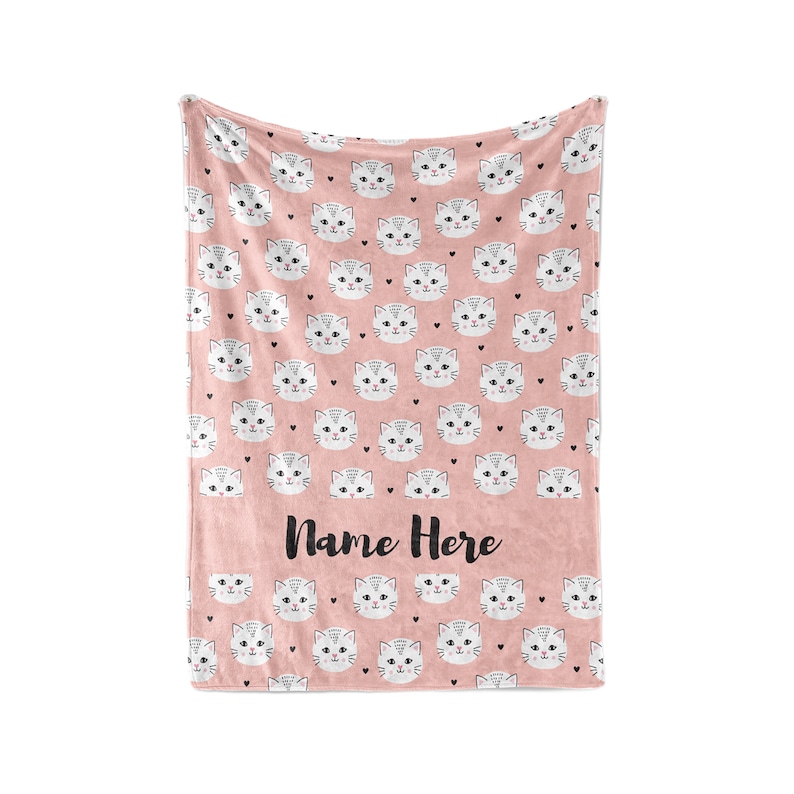 Personalized Blanket Cat Pink Paster Fleece Blankets Quilt Bedding For Cat Lovers And Kids
