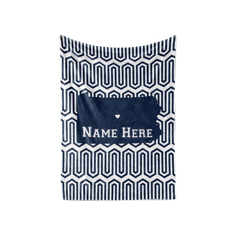 Personalized Blanket College Pennsylvania Map Fleece Blankets Quilt Bedding State Pride Collection