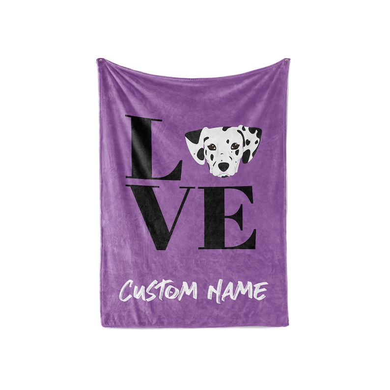 Personalized Blanket Dalmatian Dog Fleece Blankets Quilt Bedding Gift For Dog Lovers