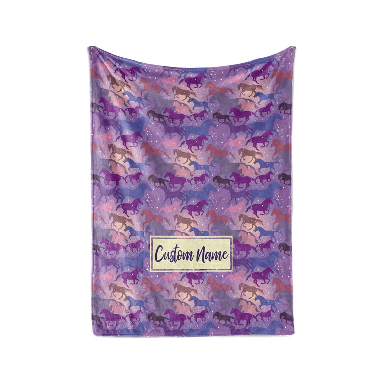Personalized Blanket Galaxy Horse Pattern Fleece Blankets Quilt Bedding