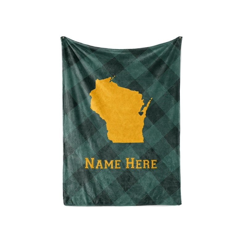 Personalized Blanket Green Bay Map Fleece Blankets Quilt Bedding State Pride Collection