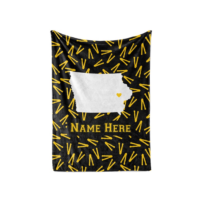 Personalized Blanket Iowa City Map Fleece Blankets Quilt Bedding State Pride Collection
