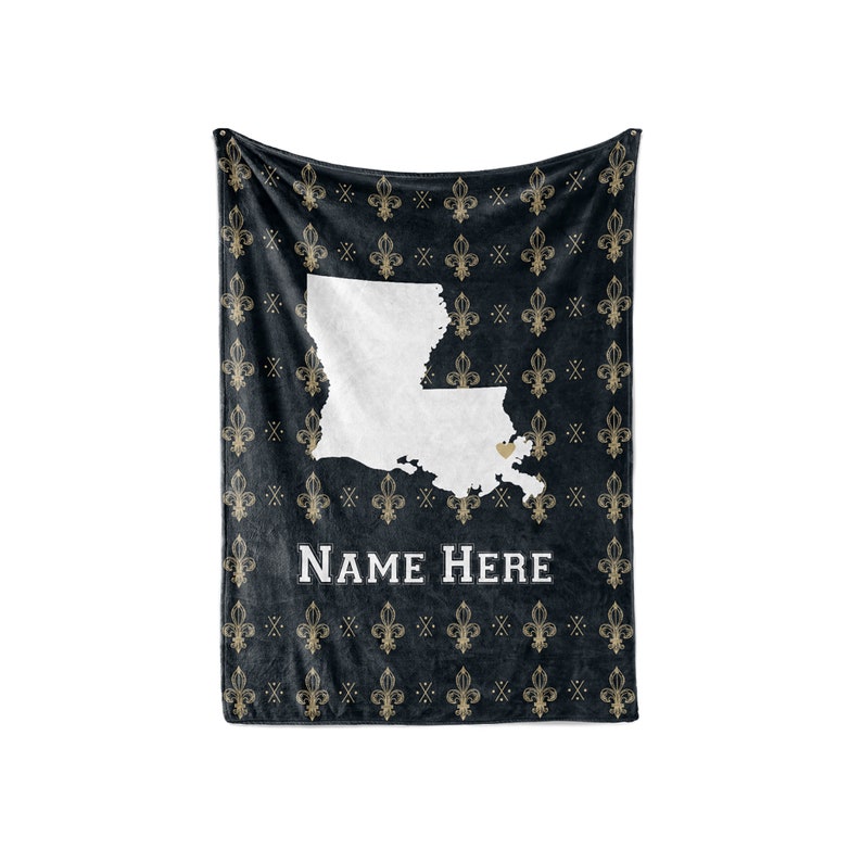 Personalized Blanket New Orleans Map Fleece Blankets Quilt Bedding State Pride Collection