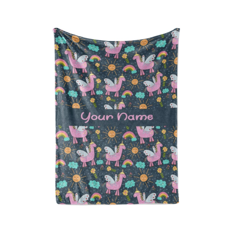 Personalized Blanket Unicorn Pattern Fleece Blankets Quilt Bedding For Kids