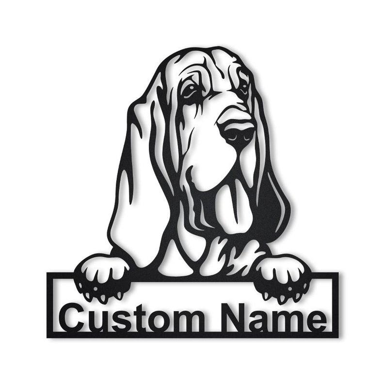 Personalized Bloodhound Dog Metal Sign Wall Art For Home Decoration 8x8 12x12 14x14 18x18 24x24 Inches