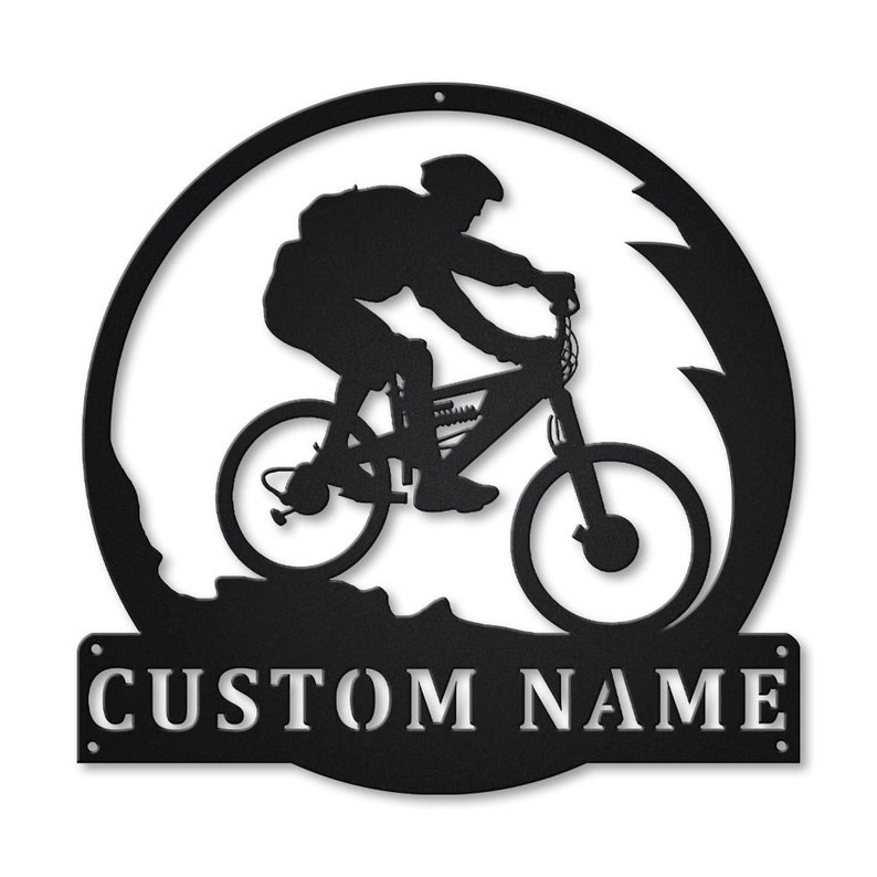 Personalized BMX Biker Monogram Metal Sign Wall Art For Home Decoration 8x8 12x12 14x14 18x18 24x24 Inches