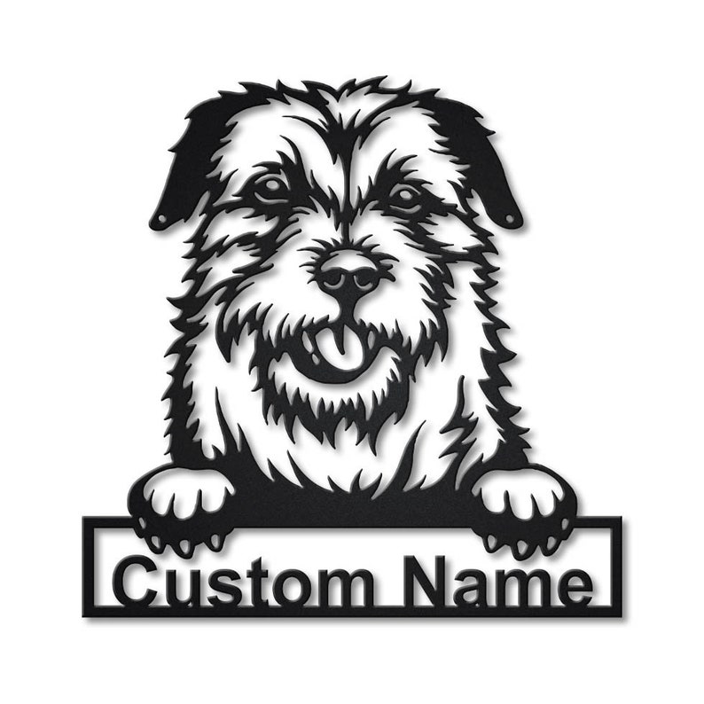 Personalized Border Terrier Dog Metal Sign Wall Art For Home Decoration 8x8 12x12 14x14 18x18 24x24 Inches