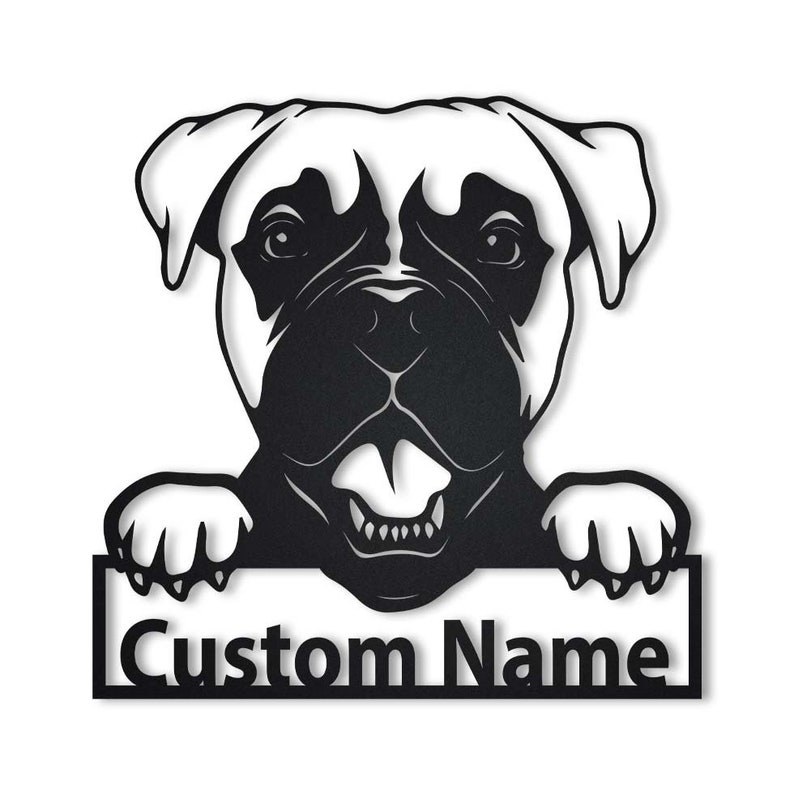 Personalized Boxer Dog Metal Sign Wall Art For Home Decoration 8x8 12x12 14x14 18x18 24x24 Inches