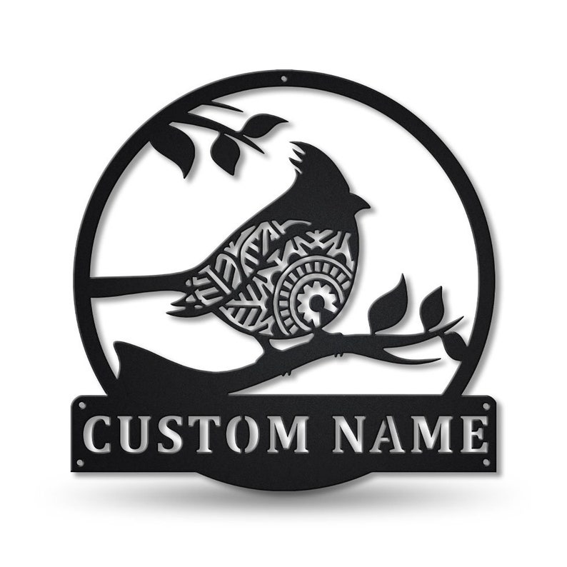 Personalized Cardinals Birds Monogram Metal Sign Wall Art For Home Decoration 8x8 12x12 14x14 18x18 24x24 Inches