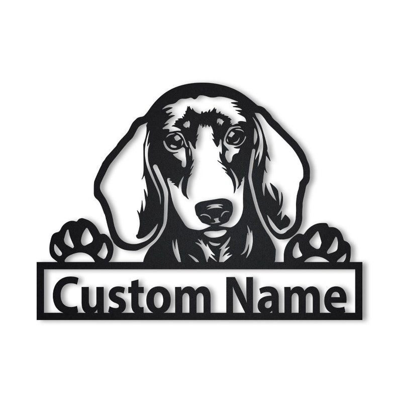 Personalized Dachshund Dog Metal Sign Wall Art For Home Decoration 8x8 12x12 14x14 18x18 24x24 Inches