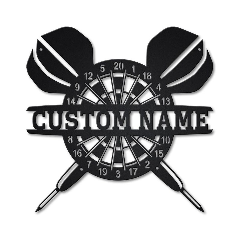 Personalized Darts Monogram Metal Sign Wall Art For Home Decoration 8x8 12x12 14x14 18x18 24x24 Inches