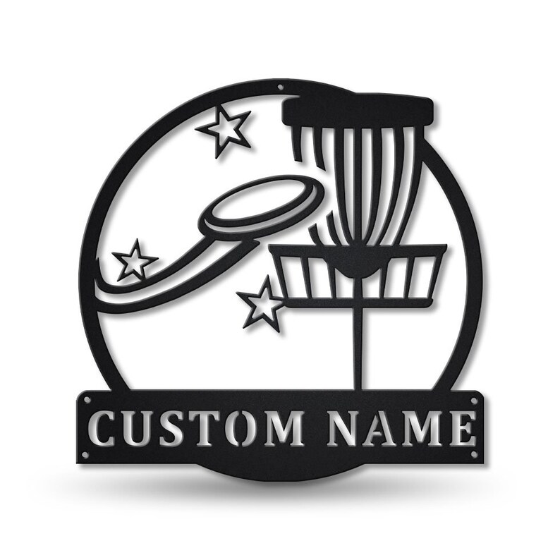 Personalized Disc Golf Sport Monogram Metal Sign Wall Art For Home Decoration 8x8 12x12 14x14 18x18 24x24 Inches