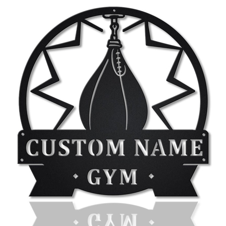 Personalized Gym Speed Bag Monogram Metal Sign Wall Art For Home Decoration 8x8 12x12 14x14 18x18 24x24 Inches