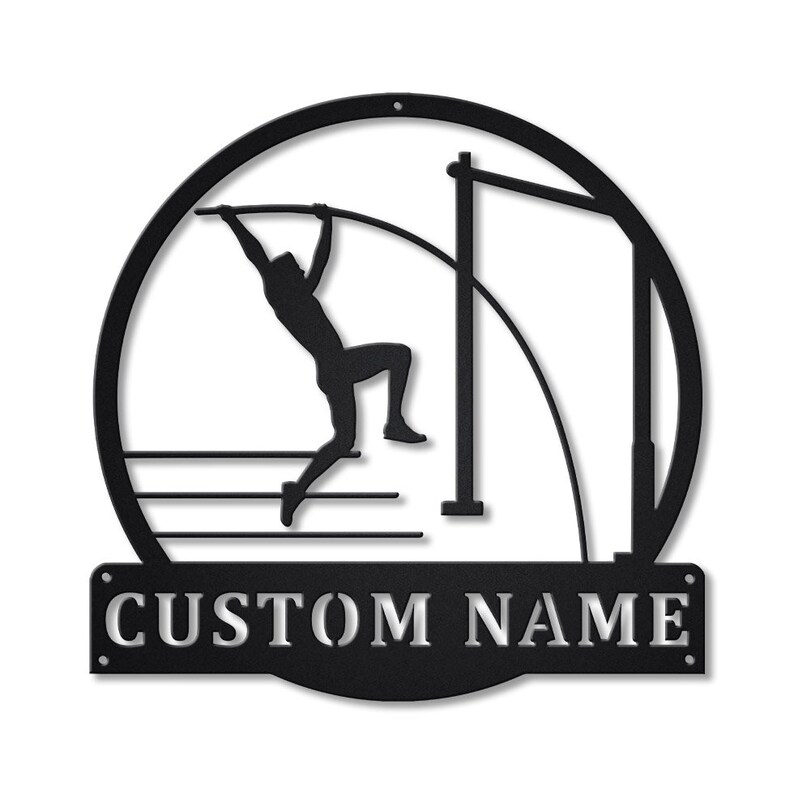 Personalized Pole Vault Sport Monogram Metal Sign Wall Art For Home Decoration 8x8 12x12 14x14 18x18 24x24 Inches