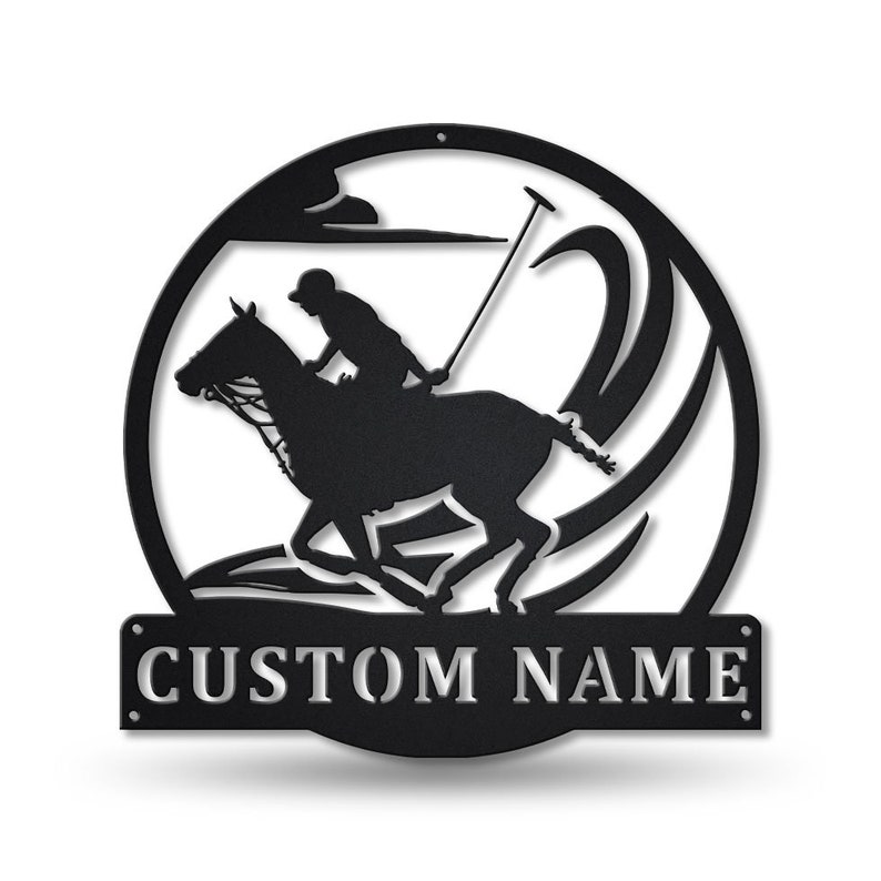 Personalized Polo Sport Monogram Metal Sign Wall Art For Home Decoration 8x8 12x12 14x14 18x18 24x24 Inches