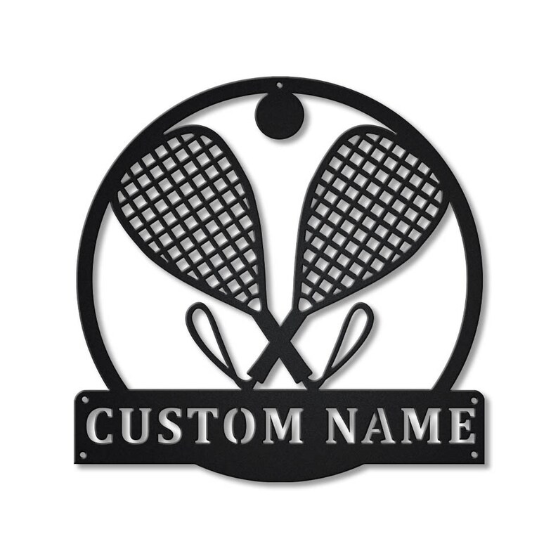 Personalized Racquetball Sport Monogram Metal Sign Wall Art For Home Decoration 8x8 12x12 14x14 18x18 24x24 Inches