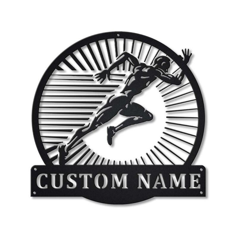 Personalized Running Monogram Metal Sign Wall Art For Home Decoration 8x8 12x12 14x14 18x18 24x24 Inches