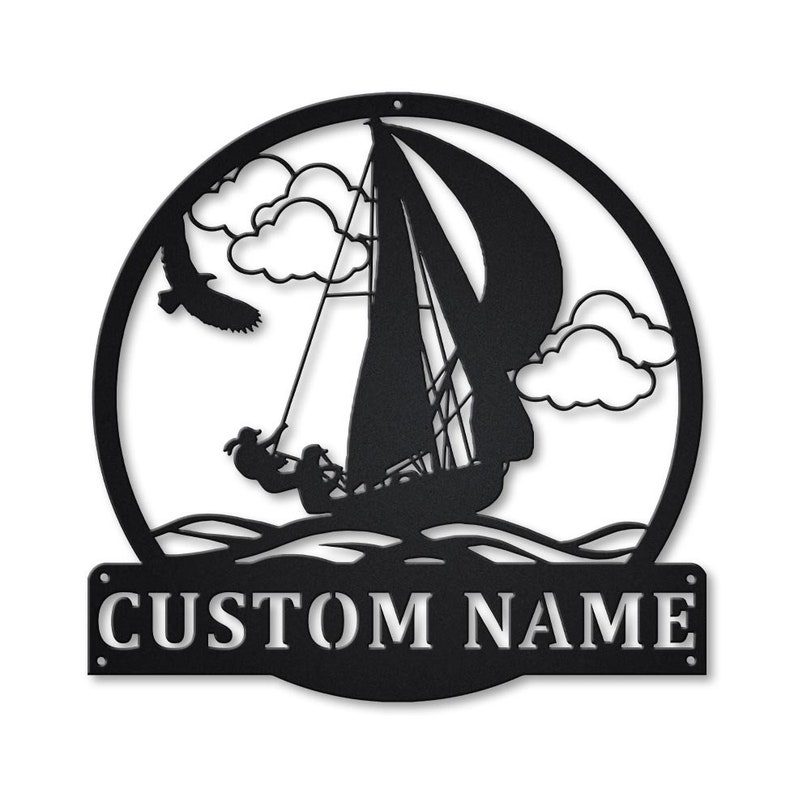 Personalized Sailing Monogram Metal Sign Wall Art For Home Decoration 8x8 12x12 14x14 18x18 24x24 Inches