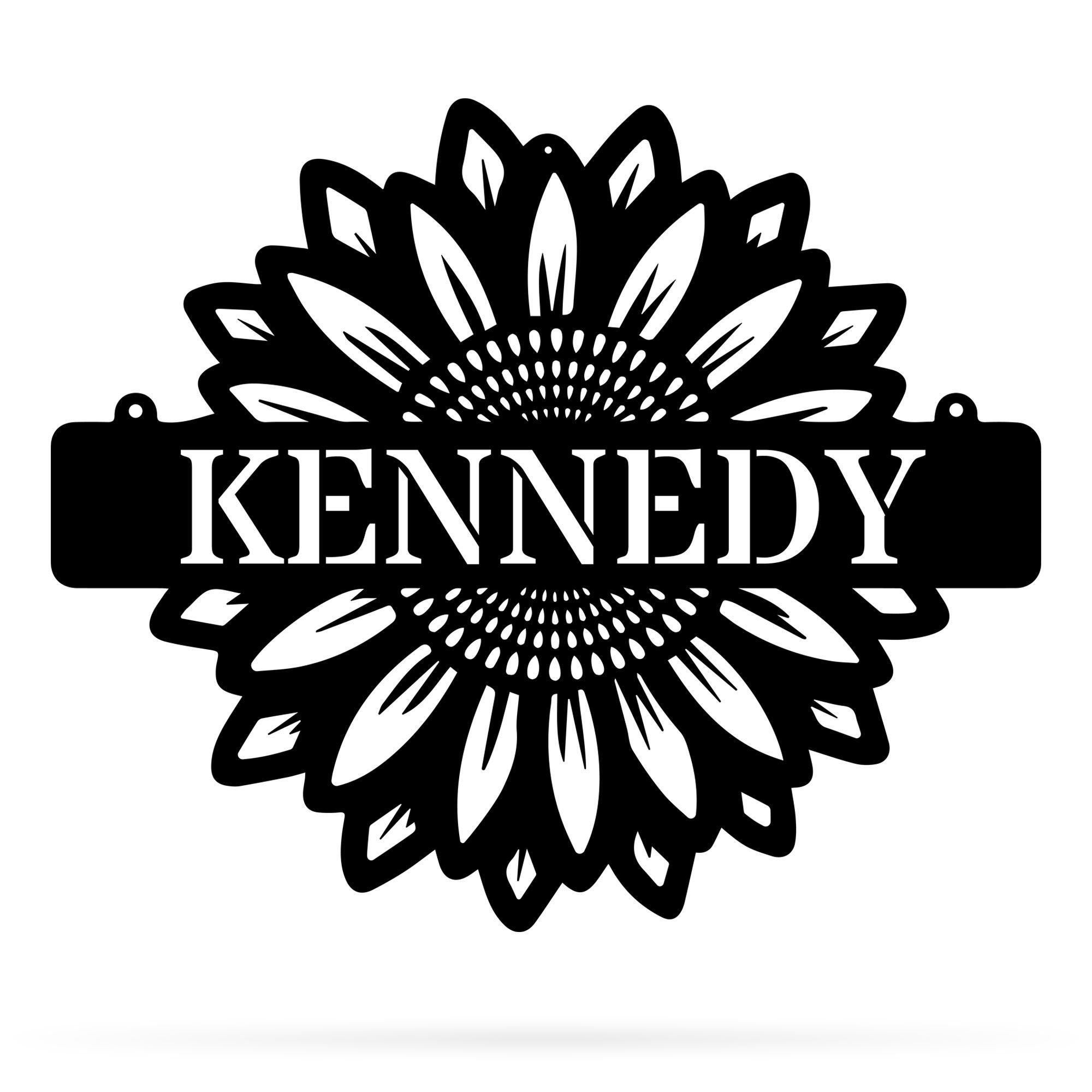 Personalized Sunflower Monogram Metal Sign Custom Name Wall Art For Home Decoration 8×8 10×10 12×12 14×14 18×18 24×24 Inches