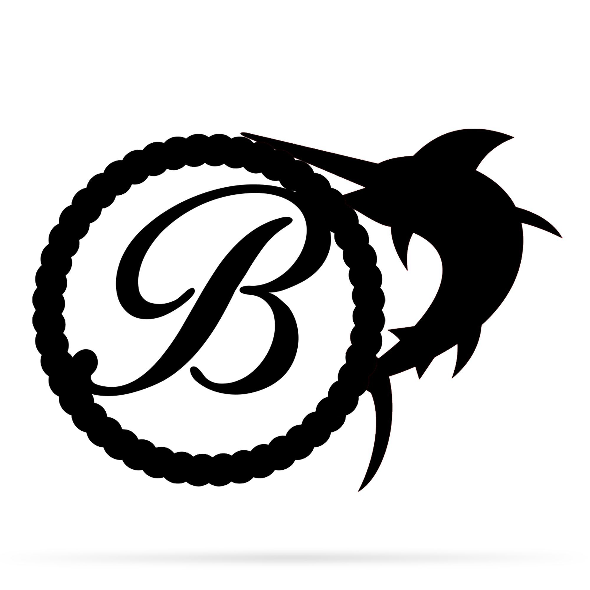 Personalized Swordfish Monogram Metal Sign Custom Name Wall Art For Home Decoration 8×8 10×10 12×12 14×14 18×18 24×24 Inches