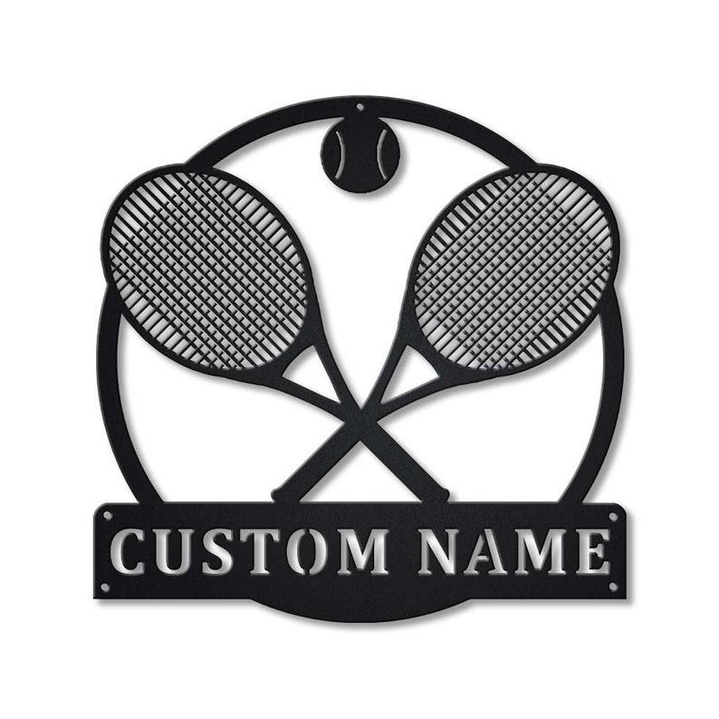 Personalized Tennis Monogram Metal Sign Wall Art For Home Decoration 8x8 12x12 14x14 18x18 24x24 Inches